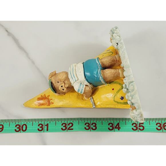 Windsurfing Pig Piglet Piggy Figurine Sail Beach 5" x 4 1/2" Year 90s Home Decor - Picture 13 of 14